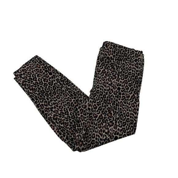 J. Crew Winnie Animal/Leopard/Cheetah Print Stretchy Pull On Pants Women's SZ 4 - Picture 1 of 5